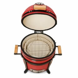 Kamado Bono Minimo Ceramic Grill 15″ Kamado barbecue/grill Cart Charcoal (fuel) Red