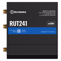 Teltonika RUT241 eSIM | Industrieller 4G-LTE-Router | Cat 4, 2x RJ45 100Mb/s, eSIM Cellular network router
