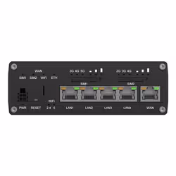 Teltonika RUTM56 wireless router Gigabit Ethernet Dual-band (2.4 GHz / 5 GHz) 5G Black - Additional view 4