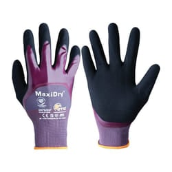 56-425 MaxiDry GP Palm-side Coated Black/Purple Gloves - Size 8