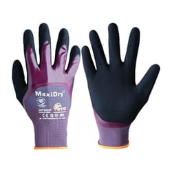 56-425 MaxiDry GP Palm-side Coated Black/Purple Gloves - Size 9