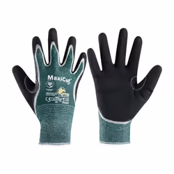 Cut Resistant Gloves, NBR Coated, Green/Black, Size 9