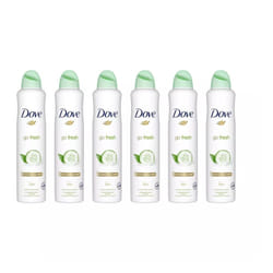 6 x 250ml Dove Cucumber & Green Tea Scent Anti-perspirant Deodorant