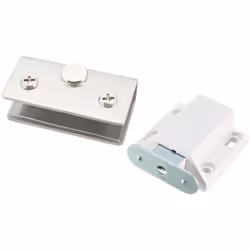 sourcingmap 8-10mm Glass Door Magnetic Touch Catch Latch Closure Plastic White with Clamp Set