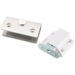 sourcingmap 8-10mm Glass Door Magnetic Touch Catch Latch Closure Plastic White with Clamp Set