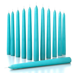 CANDWAX 8 inch Taper Candles Set of 12 - Dinner Candles Dripless - Tall Candles Long Burning Perfect for Dinner  Party or Wedding Candles Decor - Turq