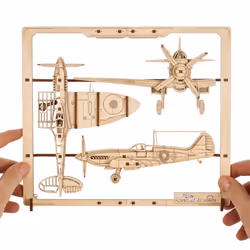 UGEARS 70196 Fighter Aircraft 2.5D Puzzle Wooden Model Kit