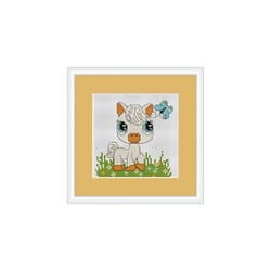 Pony & Butterfly Cross Stitch Kit - Luca S - Beginner 10cm x 9.5cm