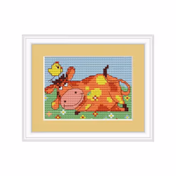 Daisy Cow Counted Cross Stitch Kit 14 Count Aida