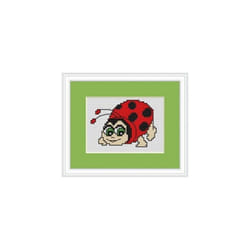 Ladybird Cross Stitch Kit 14 Count Luca S Ideal For Beginner 7cm x 5cm