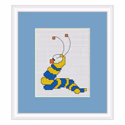 Worm Cross Stitch Kit - Luca S - Beginner 6.5cm x 8.5cm