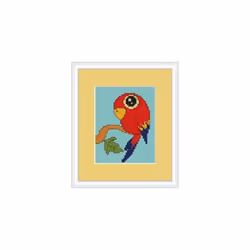 Parrot Cross Stitch Kit - Luca S - Beginner 8cm x 10.5cm