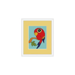 Parrot Cross Stitch Kit - Luca S - Beginner 8cm x 10.5cm