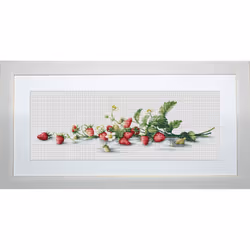 LUCAS-S Etude with Strawberries Counted Cross Stitch Kit Pack of 1