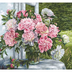 Lucas-S Peonies by The Window Counted Cross-Stitch Kit