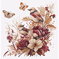 Luca-S Cross Stitch Kit - The Birds-Autumn  B2419