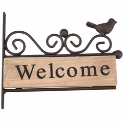 Retro Vintage Plaque Wood Bird Welcome Door Sign Sign
