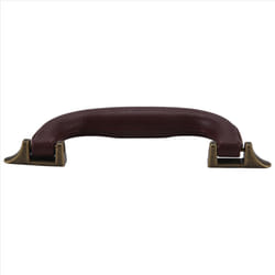Brown Leather Box Luggage Toolbox Trolley Case Handle