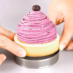 5Pcs Circular Tart Rings with Holes Stainless Steel Cake Mould 7cm