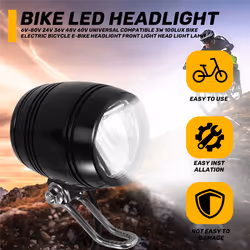 Universal Compatible 3W 100LUX Bike Electric Bicycle E-Bike Headlight