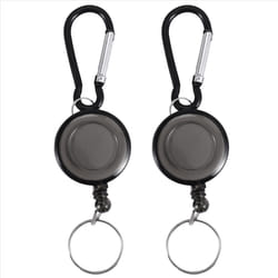 BADGE REEL - RETRACTABLE CARD HOLDER KEY CHAIN Black 2Pcs