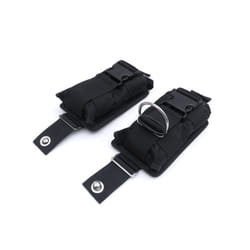 2Pcs Spare Black Scuba Diving Belt Pockets with Buckle -22.5X15X5cm