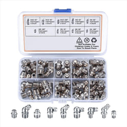 60Pcs Metric Grease Fittings Kit, Hydraulic Grease Zerk Assortment