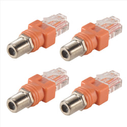 4 Pack Coax RF F Female to RJ45 Male Converter for Line Tester