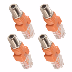 4 Pack Coax RF F Female to RJ45 Male Converter for Line Tester
