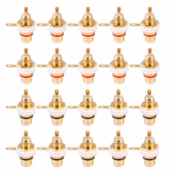 20Pcs Gold Plated RCA Terminal Jack Plug for Amplifier Speaker