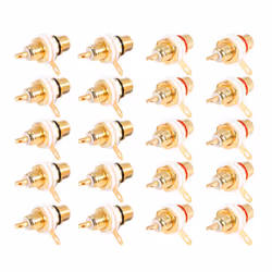 20Pcs Gold Plated RCA Terminal Jack Plug for Amplifier Speaker
