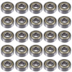 25Pcs 608 ZZ Ball Bearings, Metal Skateboard Ball Bearings