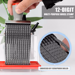 Multipurpose 12 Digit Alphabet Rolling Rubber Stamp English Roller