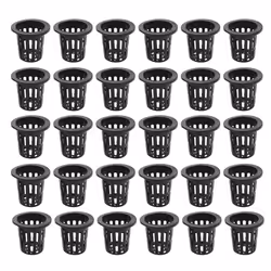 100 Pack 2.36 Inch Cups Slotted Mesh Wide Lip Filter Plant Net Pot