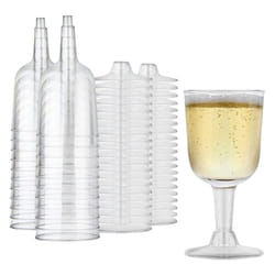 Clear Plastic Wine Glass Recyclable - Shatterproof Wine Goblet, 20Pcs