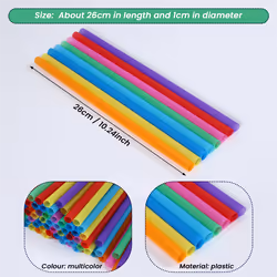 300Pcs 10.3in Jumbo Straws Smoothie Straws Assorted Bright Colors
