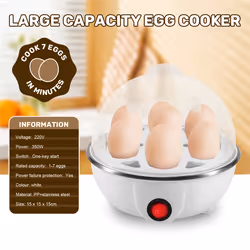 Electric Boiled Egg Cooker Boiler Maker Rapid Heating,White EU Plug