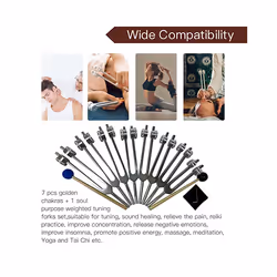 Chakra for Healing, 8 Pieces Silver Chakra Tuning Fork for