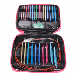 26 Pieces Aluminum Interchangeable Knitting Needle Set,13 Size