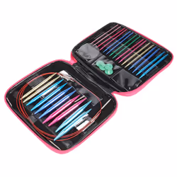 26 Pieces Aluminum Interchangeable Knitting Needle Set,13 Size