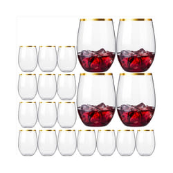 Disposable Stemless Wine Glasses, Plastic Wine Cups