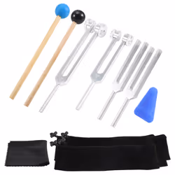 4 Pack Tuning Fork Set(128 Hz,256 Hz,512 Hz,528 Hz)with Tuning Fork