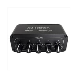 5CH Audio Distributor Stereo Audio Mixer 1Input 5Output Splitter