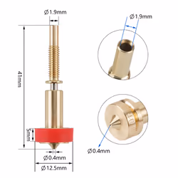 4pcs Brass Titanium Nozzle 0.25/0.4/0.6/0.8mm For