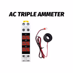 Din Rail Mount 3 Phase Ampere Meter Mini Modular Current Meter