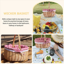 Wicker Basket Gift Baskets Empty Oval Willow Woven Picnic Basket