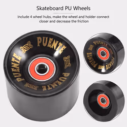 PUENTE 4Pcs/Set Cruiser Skateboard PU Wheels with ABEC-9 Bearings