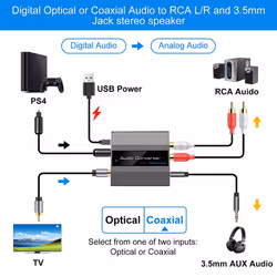 Optical to Converter Audio Converter Digital to Analog Audio