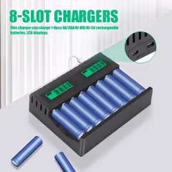 Battery Charger Smart 8-Slot Chargers for AA/AAA NiCd NiMh AA Charger