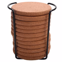 Cork Coasters with Lip for Drinks Absorbent Thick Rustic Saucer